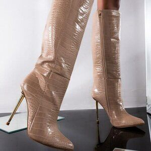 ALL EYES ON ME  TASTE  NUDE  STILETTO BOOT ( BRAND NEW !!! )